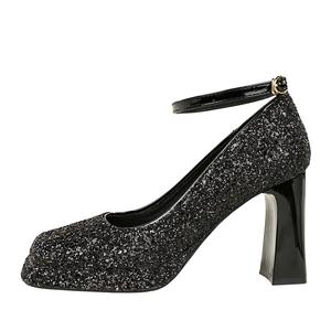 Туфли на высоком каблуке 9 см женские QITUMAUL, Black[Heel Height 9Cm]