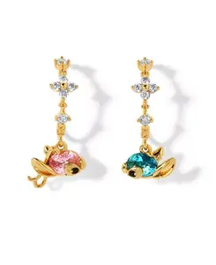 Серьги-Кольца с кристаллами и ангельской любовью от Disney Girls Crew, gold