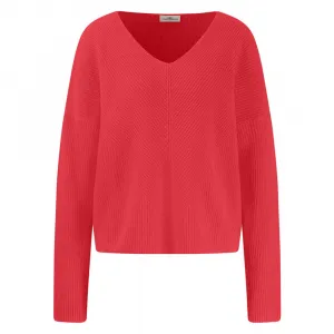 Свитер Fynch Hatton Linen Mix v neck, красный