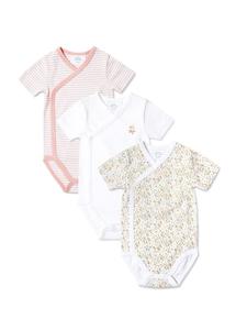 Stellou & friends Комплект из боди с запахом, короткие рукава, розовый цветочный принт