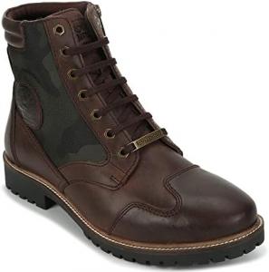 Мотоциклетные Ботинки Royal Enfield Stellar Brown Camo Водонепроницаемые Прочные Кожаные Туринговые Обувь Защитные Нескользящие Кроссовки для Байкеров