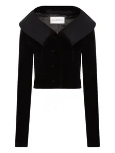 Бархатная куртка с широким воротником Nina Ricci, черный