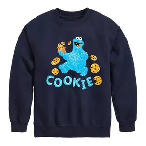 Флисовая толстовка с рисунком из мультфильма «Улица Сезам» и печенья-монстра для мальчиков 8-20 лет Licensed Character, синий