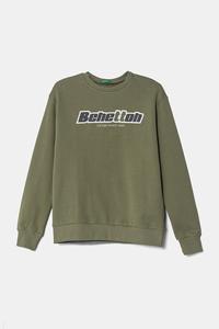 Детская хлопковая толстовка United Colors Of Benetton, зеленый