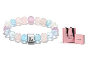 LEONAJ Браслеты из клубничного кварца унисекс Black White Gothic