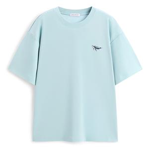 Модная футболка с вышивкой на спине American Back PEACEBIRD MEN, azure синий 1