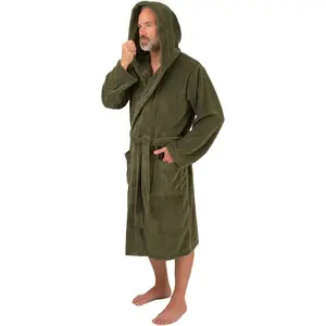 Мужской махровый халат 1106, 1 шт., уютный и легкий Wewo Fashion, Thyme