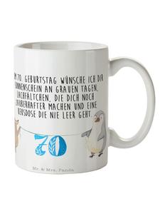 Кружка к 70-летию с мышкой и пингвином в белом цвете Mr. & Mrs. Panda