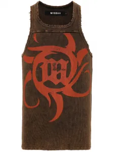 Топ с графичным принтом Misbhv, коричневый