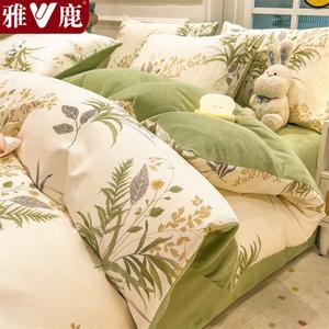 Yalu Пододеяльник 180х220 см из хлопкового велюра, двусторонний, цвет Qingfeng Xuyu