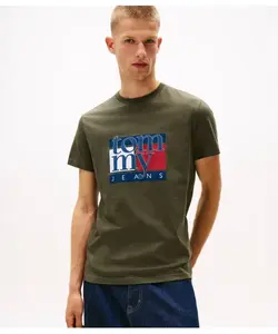Футболка Slim fit Tommy Jeans, зеленый