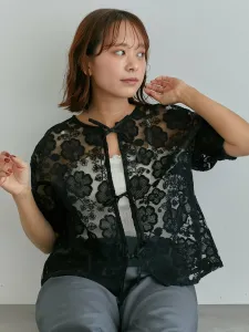 Блузка с двусторонней кружевной лентой спереди и сзади