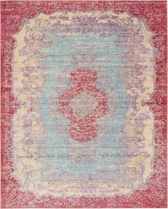 Ковер SAFAVIEH, 244 x 305 см, - коллекция Windsor - большой - светлый синий и фуксия, дизайн в стиле шебби-шик с эффектом потертости, не линяет и легко чистится, идеально для гостиной, спальни, офиса, столовой (WDS305A)