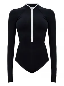 Купальник Tyra с длинными рукавами и молнией Hunza G, черный