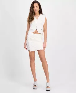 Женский свитер-жилет и юбка Malina Bouclé GUESS, белый