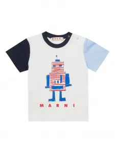 Футболка с изображением робота Marni Kids, белый