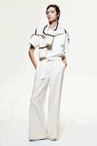 Широкие брюки с поясом H&M, бежевый