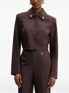 Пиджак с украшенным воротником Silvian Heach, коричневый