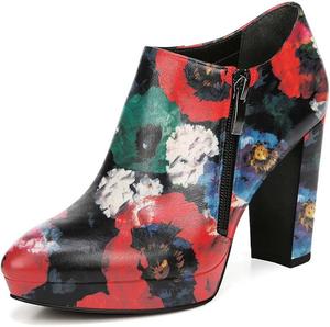 Женские модные ботильоны XYD с массивным каблуком и платформой, зауженный носок, боковая молния, обувь для вечеринок и работы, Peony