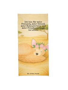 Mr. & Mrs. Panda Полотенце с цветочным рисунком пустынной лисы и надписью белого цвета