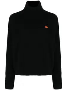 Шерстяной джемпер с нашивкой Boke Flower KENZO, черный