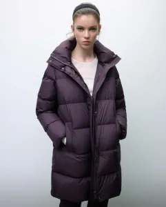 Женский пуховик с капюшоном и двойным воротником Tintoretto, бордовый