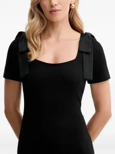 Миди-платье с бантом Twinset, черный