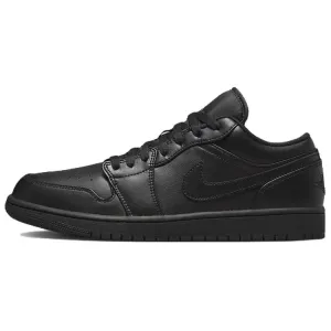 Jordan Air 1 Cow Leather Abrasion Resistant Low top Skateboard Shoes Men's Black