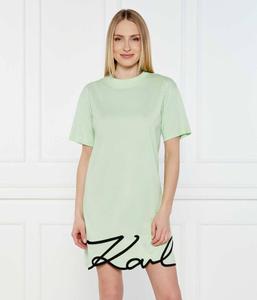 Платье с фирменным подолом Карла Karl Lagerfeld, зеленый