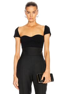 Топ Ista с короткими рукавами KHAITE, черный