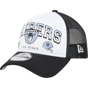 Кепка Trucker 9Forty Aframe с надписью NFL Las Vegas Raiders в стиле ретро New Era, серый