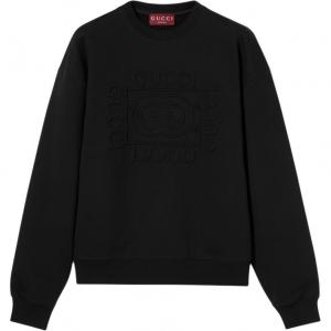 Брусовый джерси свитшот GUCCI, черный