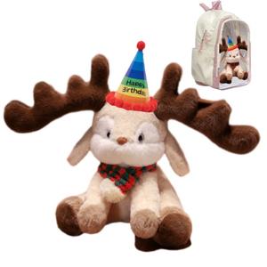 Милый большой олень с рогами, послушный олененок, супер-очаровательная маленькая лань креативная кукла плюшевая игрушка высота 35см Handsome