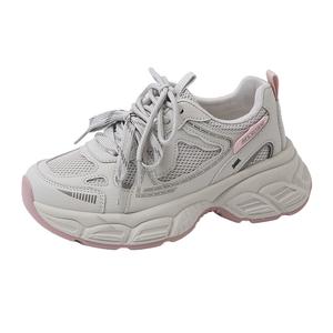 Дышащие низкие кроссовки на массивной подошве для женщин King Jinmai, Pink Gray