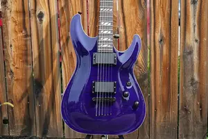 Schecter Diamond Series Japan PROTOTYPE Hollywood Classic - Черный Фиолетовый 6-струнная с футляром из твида