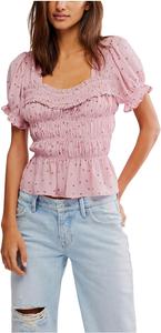 Блуза Free People Adore You Blouse, Bleached Mauve Combo