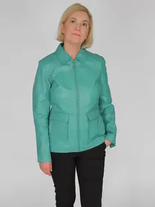 Кожаная куртка JCC "3102222", бирюзовый