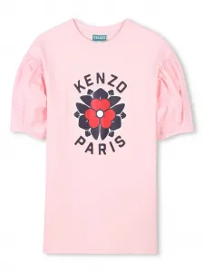Платье-футболка с логотипом Kenzo Kids, розовый