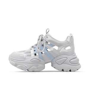 ST&SAT Серебристо-голубые женские противоскользящие дышащие устойчивые к истиранию массивные низкие кроссовки, цвет Silver Blue