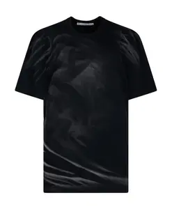 Черная футболка с тисненым логотипом Alexander Wang, черный