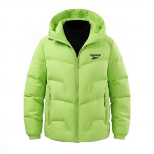 Пуховики Unisex с капюшоном и подкладкой из флиса Reebok, lime зеленый