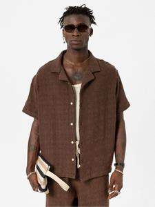 Рубашка с широкими штанинами и застежкой на пуговицы VAMOS CLO Sedum, коричневый