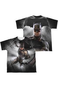 Футболка с коротким рукавом для детей Batman V Superman с принтом спереди и сзади Gildan, белый