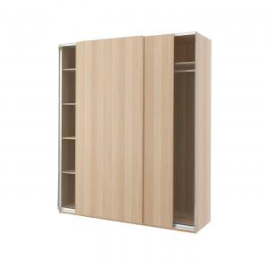 Гардероб PAX/HASVIK IKEA, 200x66x236 см, цвет white stained oak effect/white stained oak effect