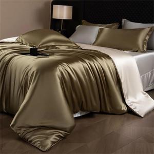 Generic Комплект постельного белья из шелковой смеси однотонный