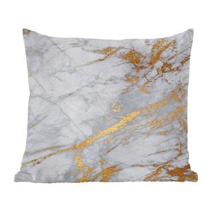 Декоративная подушка MuchoWow, диванная подушка, декоративная подушка для гостиной, 60 x 60 см, мрамор, серый, золотой, чехол на подушку, хлопчатобумажная ткань, декоративные чехлы на подушки, мультиколор