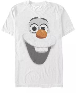 Мужской костюм Disney Frozen Olaf Big Face, футболка с коротким рукавом, футболка с коротким рукавом Fifth Sun, белый