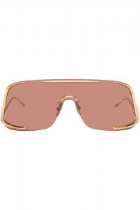 Золотая маска-щит, солнцезащитные очки Loewe, Shiny Endura Gold