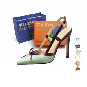 WOXXXN Женские туфли на высоком каблуке зеленые атласные 9 см [подарочный набор] (с подарком), цвет Satin Green 9 Cm[Gift Box Set](Gift Included)