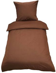 Комплект постельного белья однотонный из 2 предметов 135х200 коричневый однотонный Renforce 100% хлопок leonado vicenti
